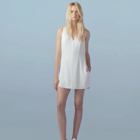 NWT Kit and Ace Stretch White Silk Hide and Sleek Minimalist Romper Size 10 - Picture 1 of 5